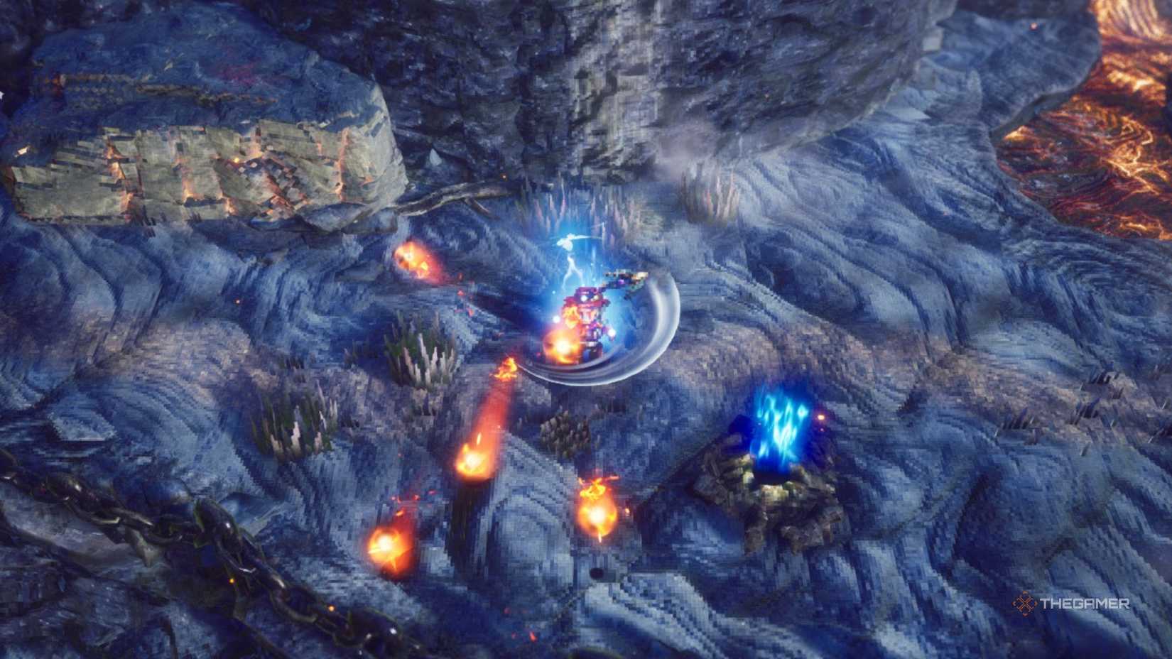 In The Adventures of Elliot The Millennium Tales, Elliot uses his chain weapon to create a fireball.