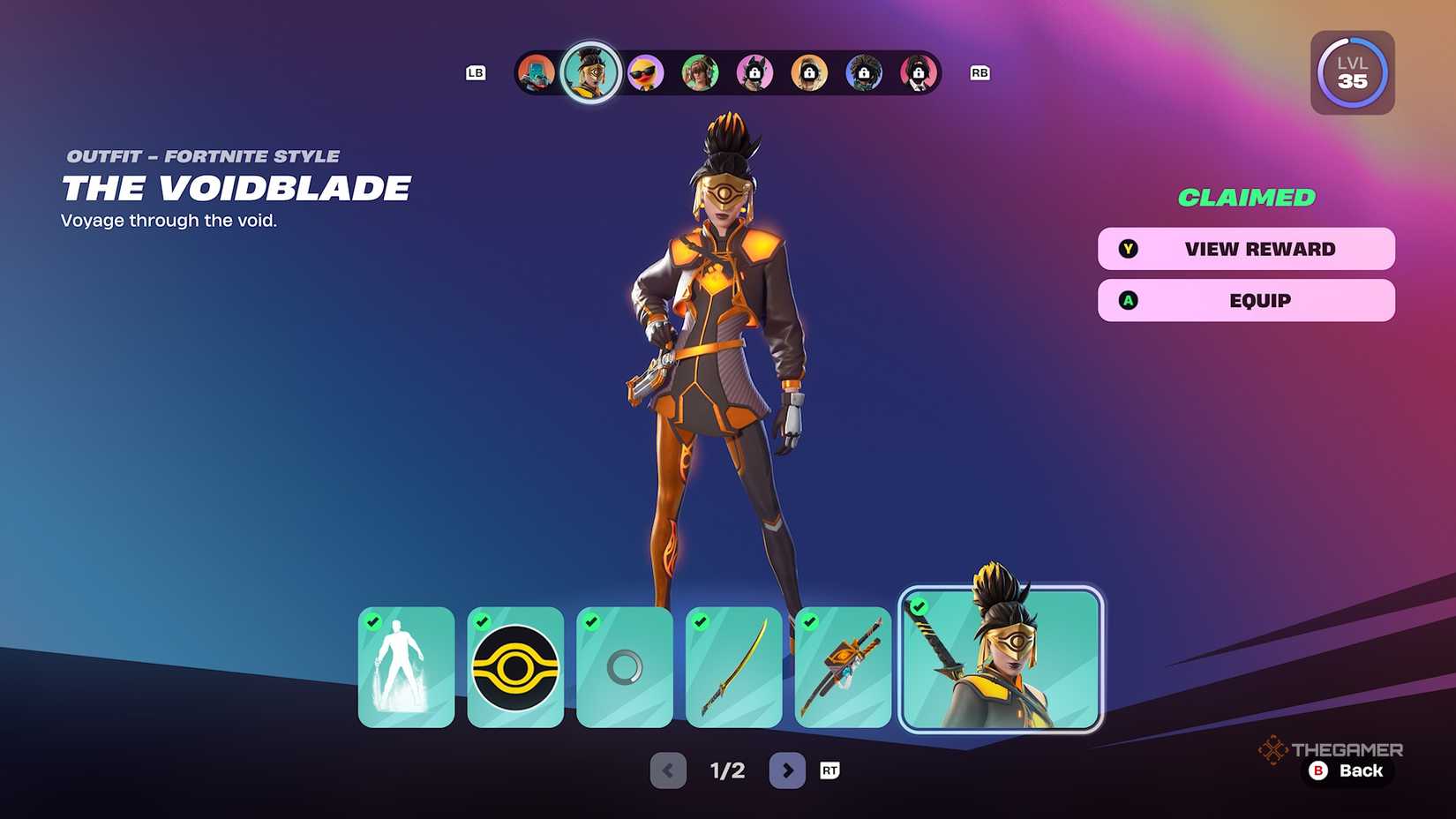 Fortnite Voidblade Costume from Battle Pass.