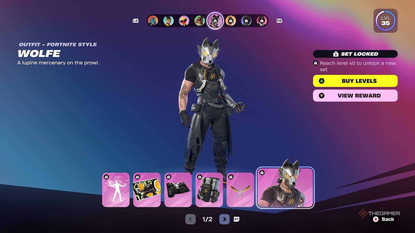 Fortnite Wolfe Outfit from Battle Pass.