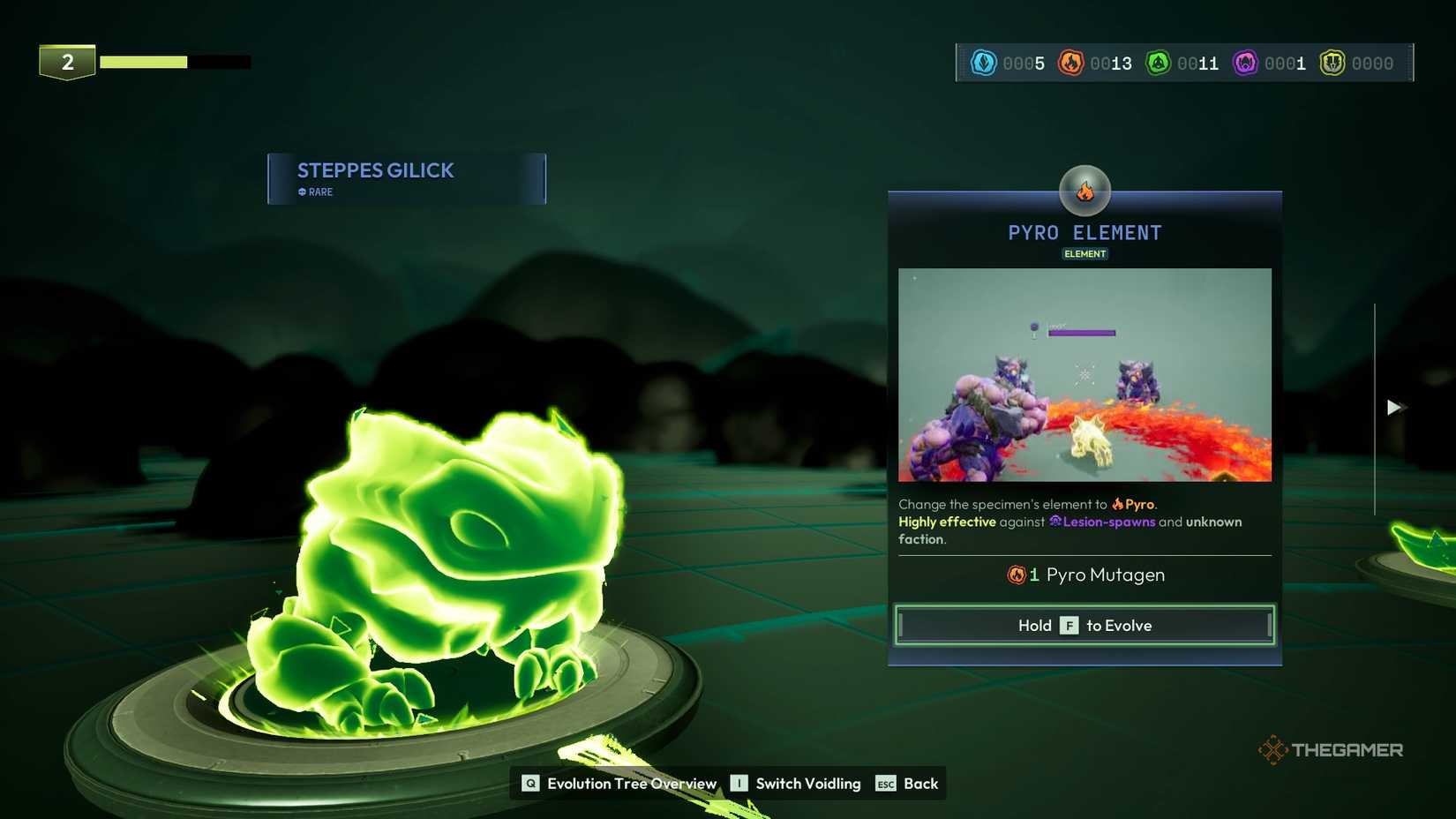 Gilick pyro evolution in Voidling Bound.
