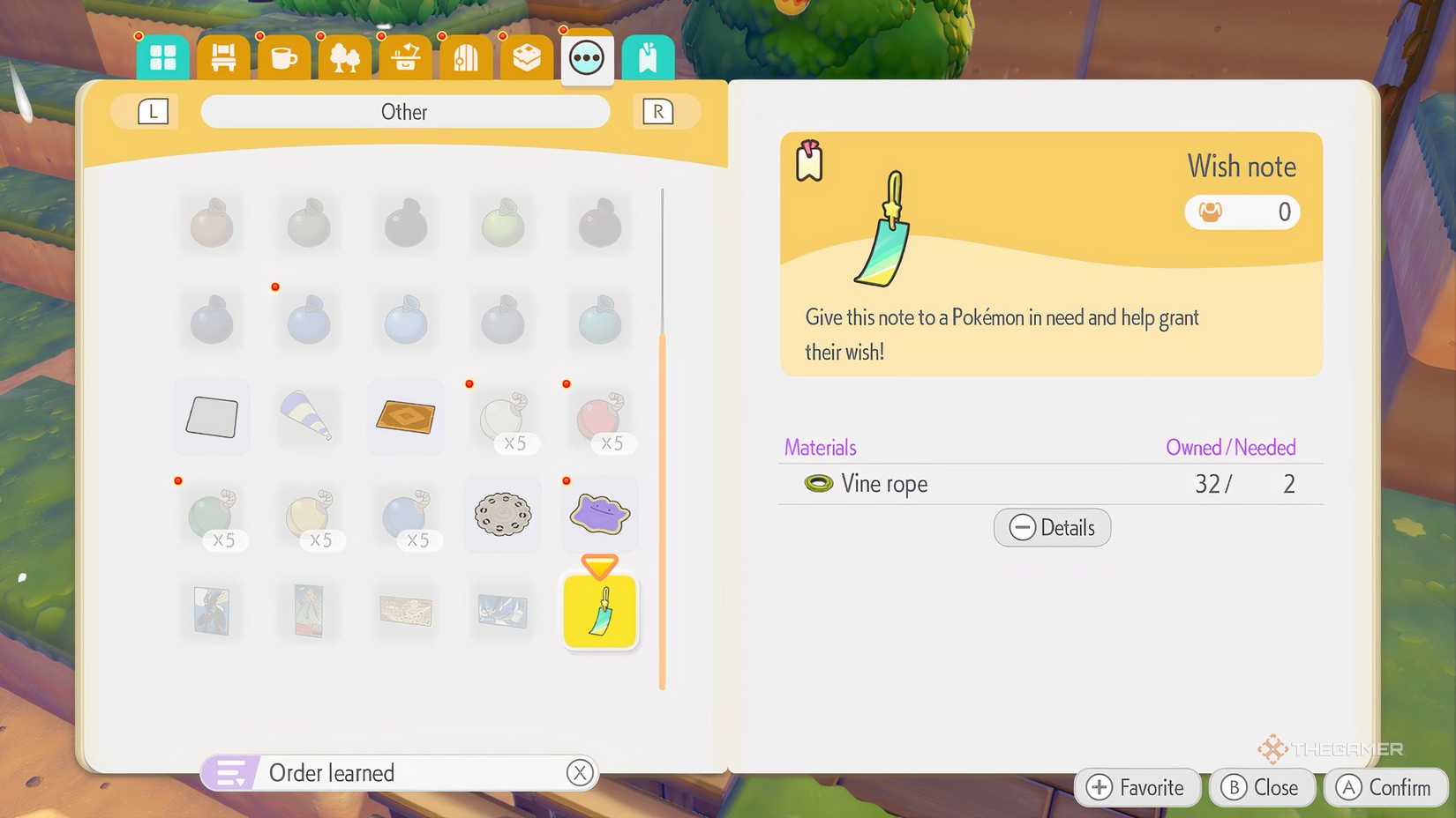 Wish Note Recipe in Pokemon Pokopia.
