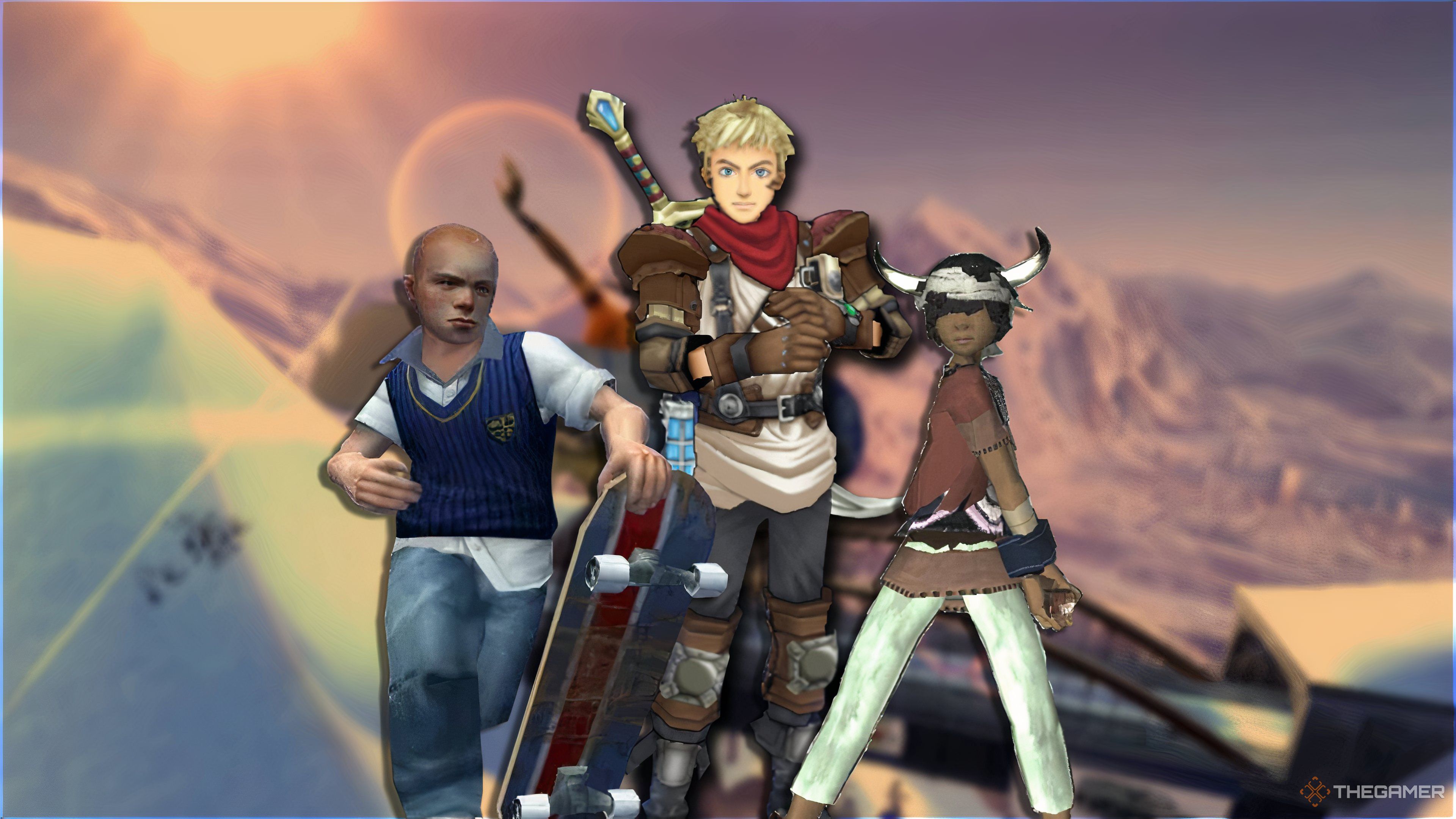 PS2 era Jaster, Billy and Ico with SSX 3 screenshot as background.