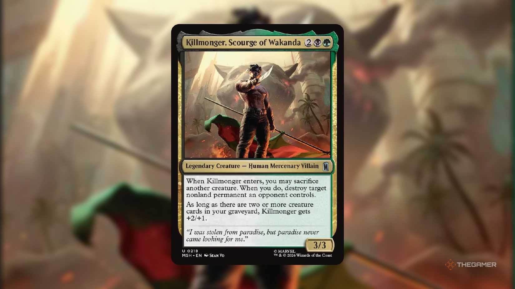 Killmonger, Scourge of Wakanda MTG card.