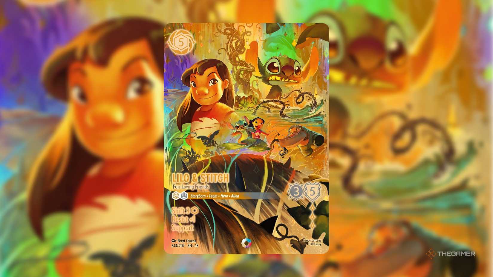 Lilo & Stitch Fun and Lovely Friends Lorcana Card.