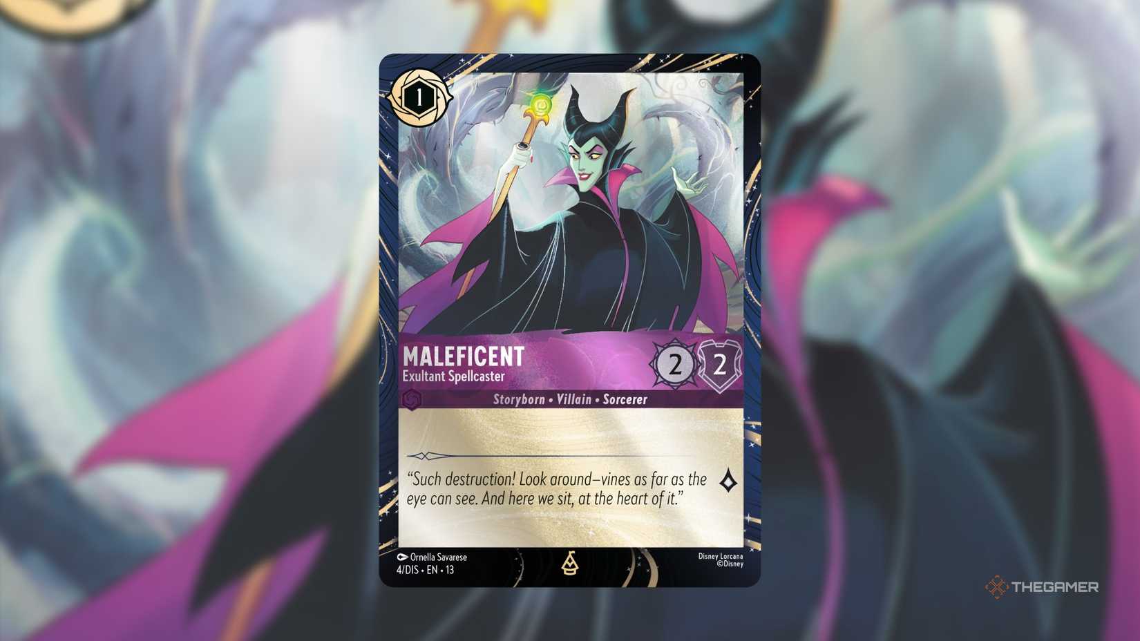 Maleficent, Exultant Spellcaster Lorcana Promo Card.