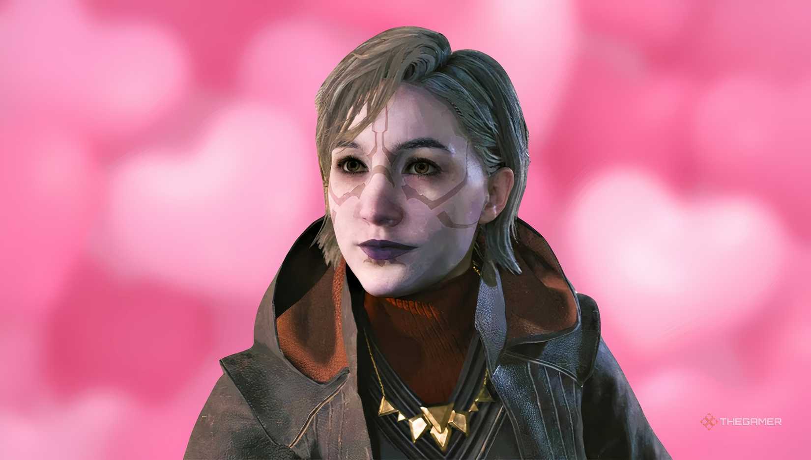 Merrin from Star Wars Jedi Survivor on a red background