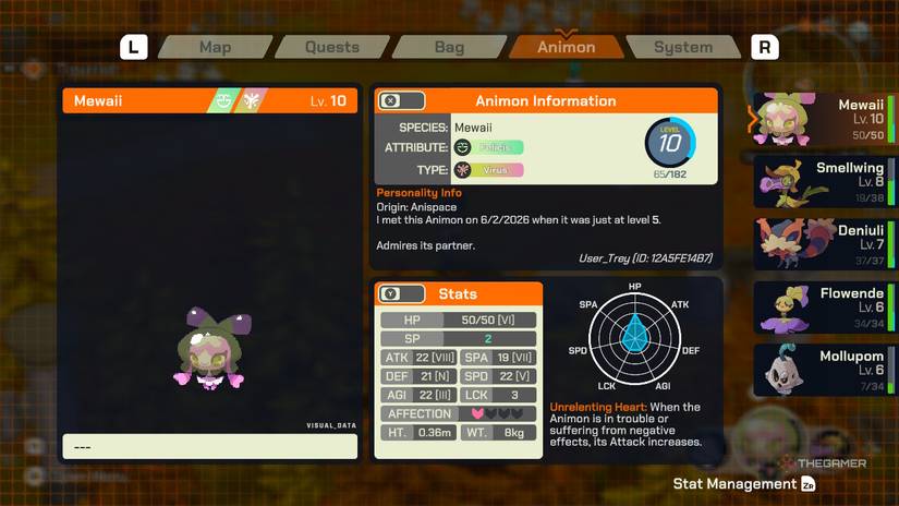 All Animon Types And What They're Weak To In LumenTale: Memories Of Trey