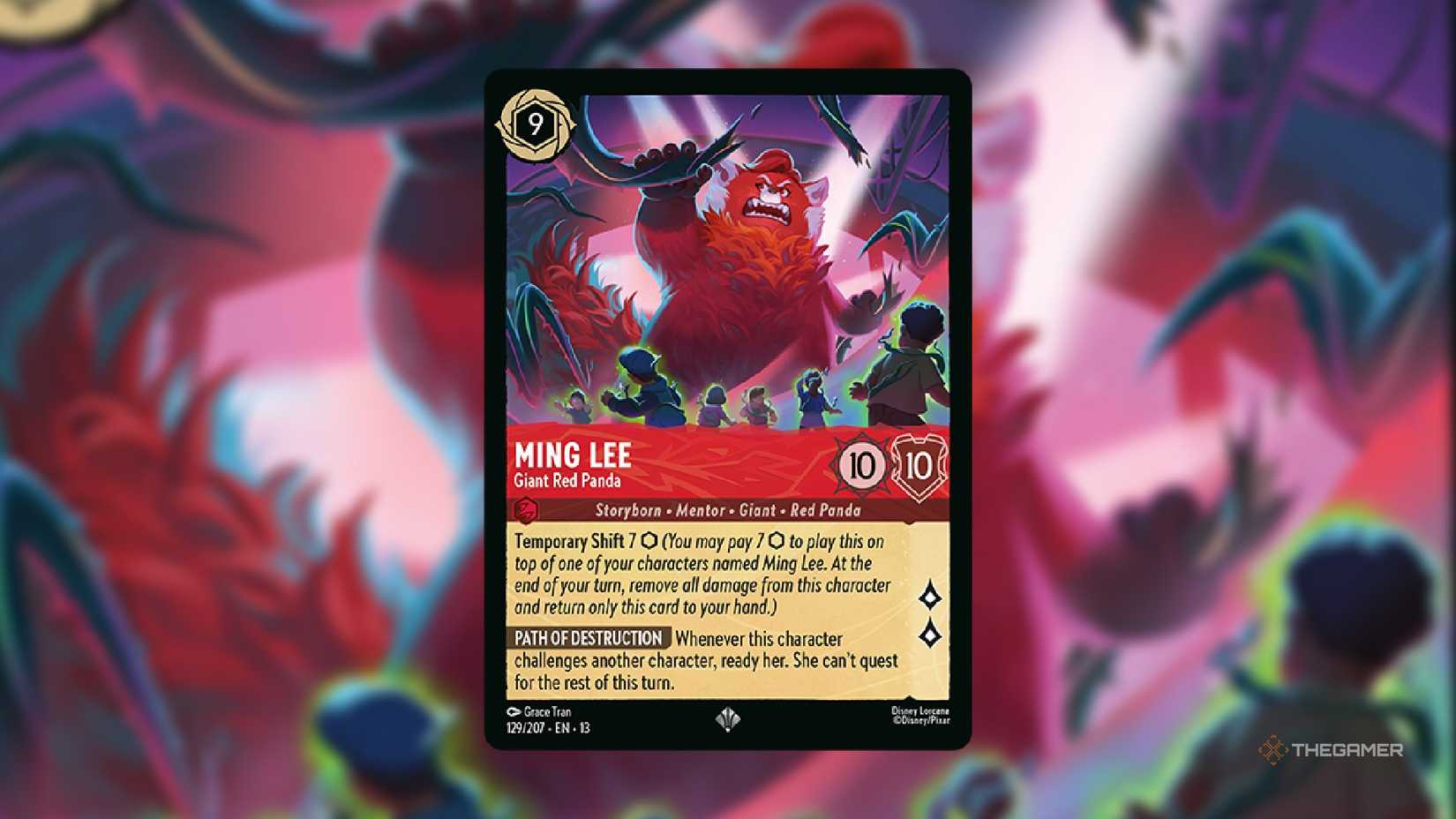 Ming Lee, Giant Red Panda Disney Lorcana Card.