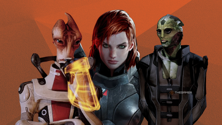 Mordin FemShep and Thane from Mass Effect