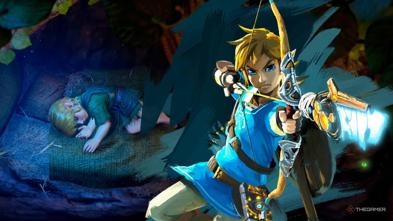 Ocarina of Time remake side by side with Breath of the Wild Link.