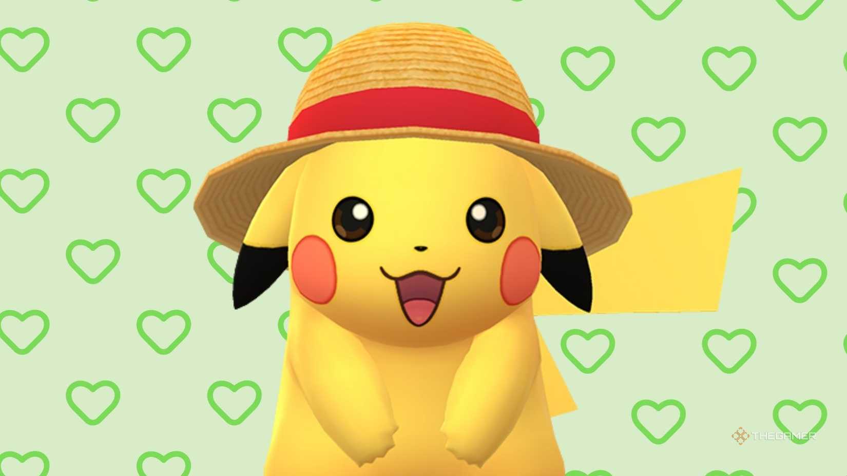 In front of Green Hearts is Pikachu from Pokemon GO.