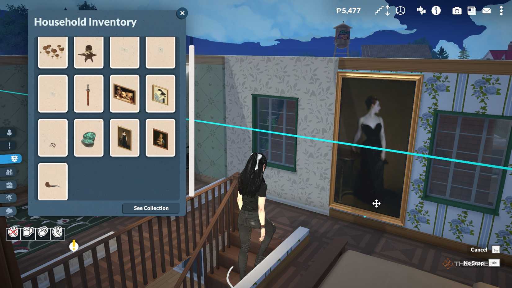 Placing an artifact as art in Paralives.