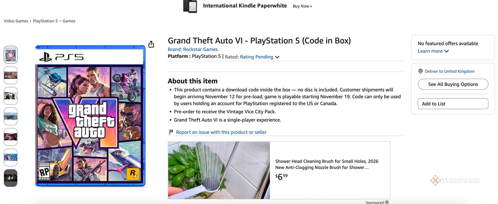 Grand Theft Auto 6 is already sold out on Amazon.