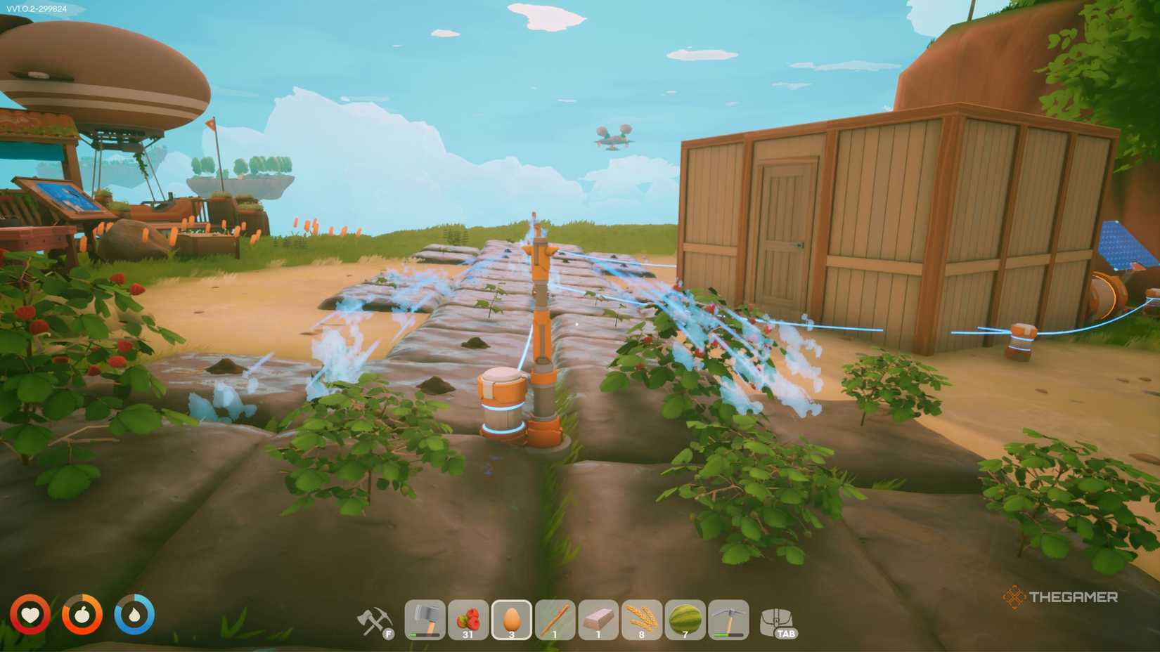SolarPunk Automated Farming with Sprinklers.