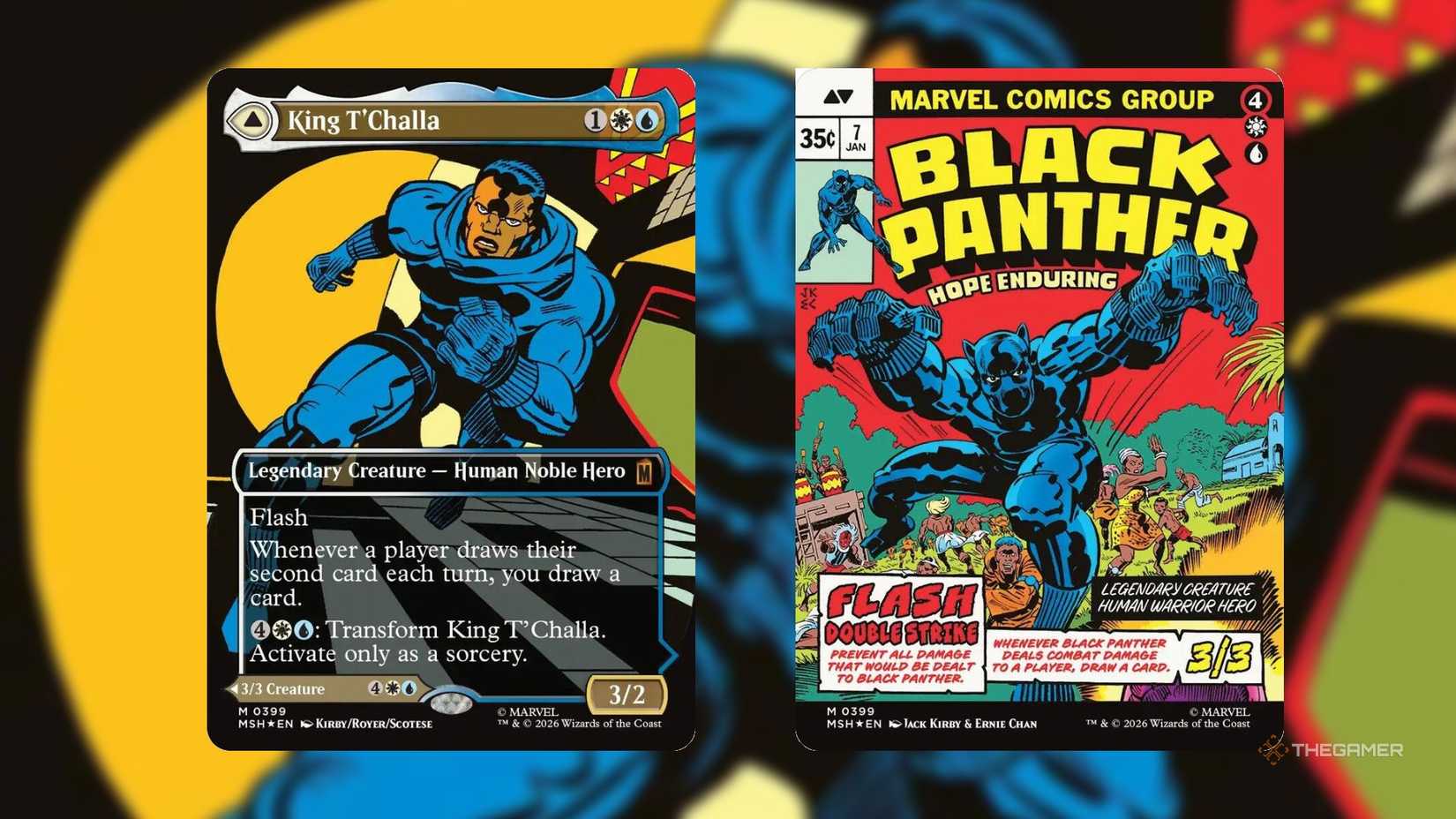 T'Challa, Black Panther, Comic MTG Marvel Card.