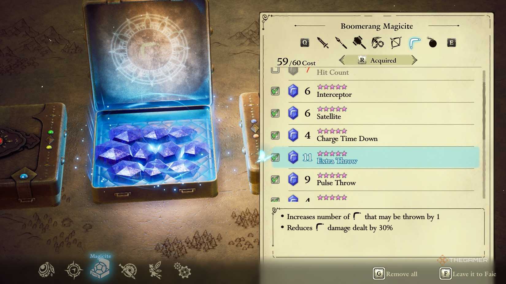 Boomerang's magic menu in The Adventures of Elliot The Millennium Tales.