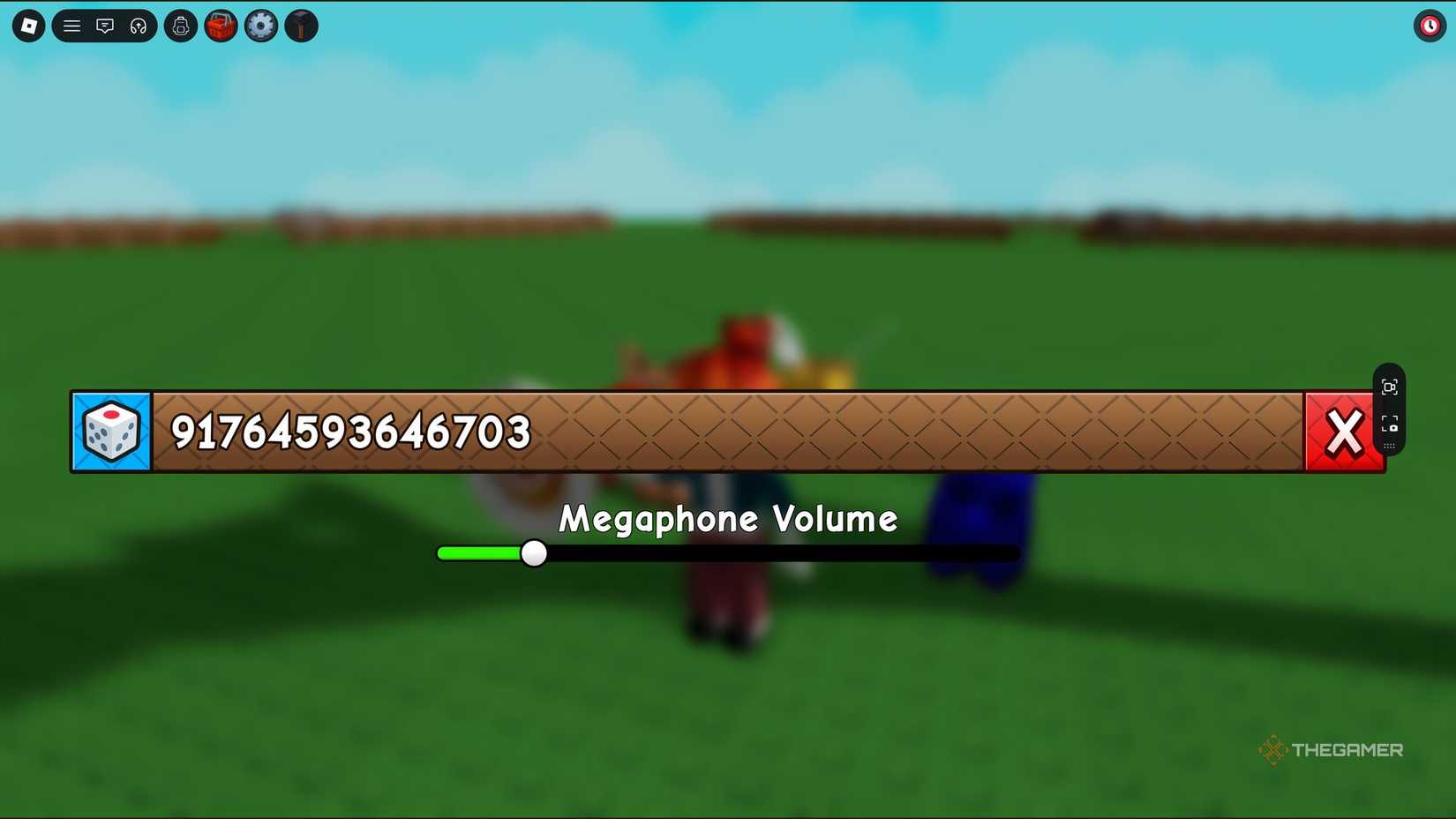 Megaphone code entry box in Roblox Grow a Garden 2.