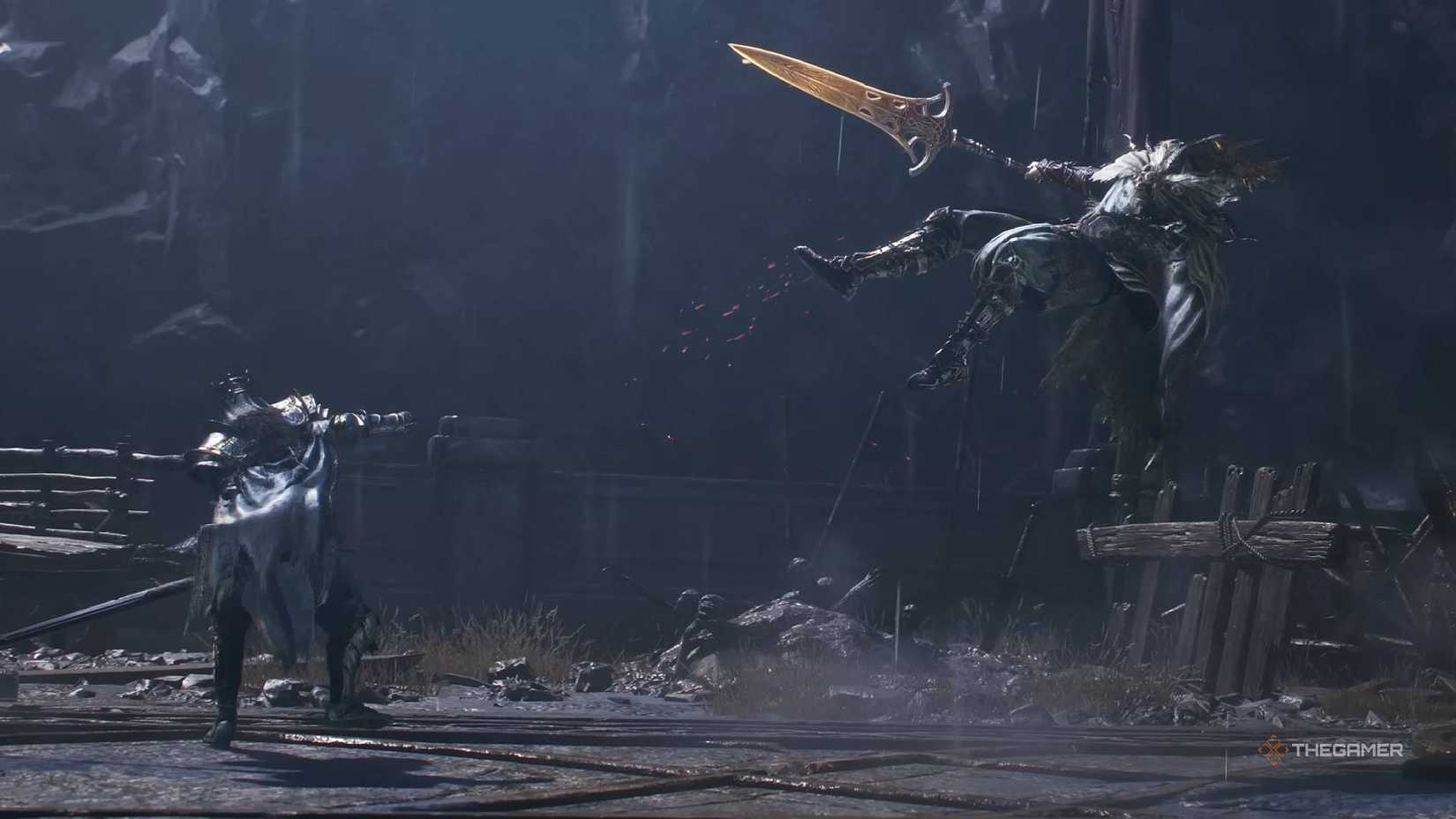 Weathered Knight defeating the boss in Mistfall Hunter.
