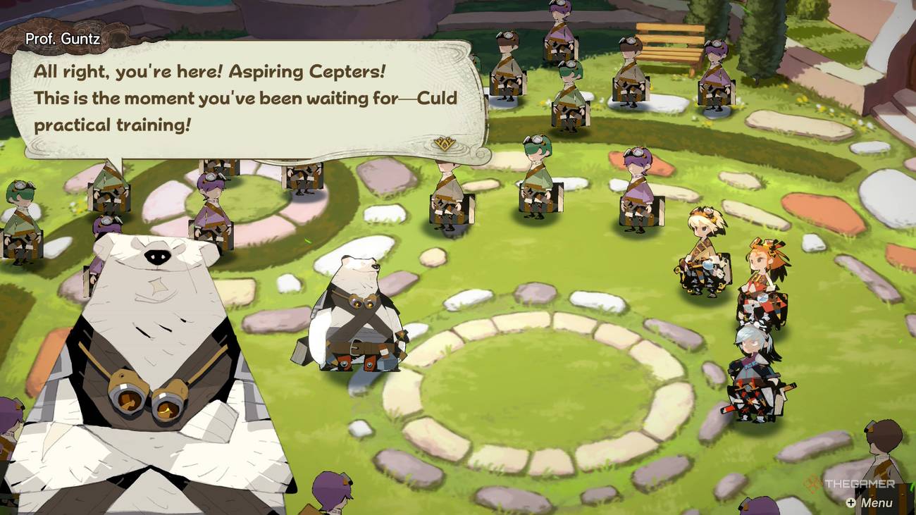 A tutorial scene from Culdcept Begins.