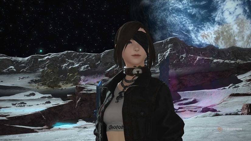 A Warrior of Light in Mare Lamentorum in Final Fantasy 14.
