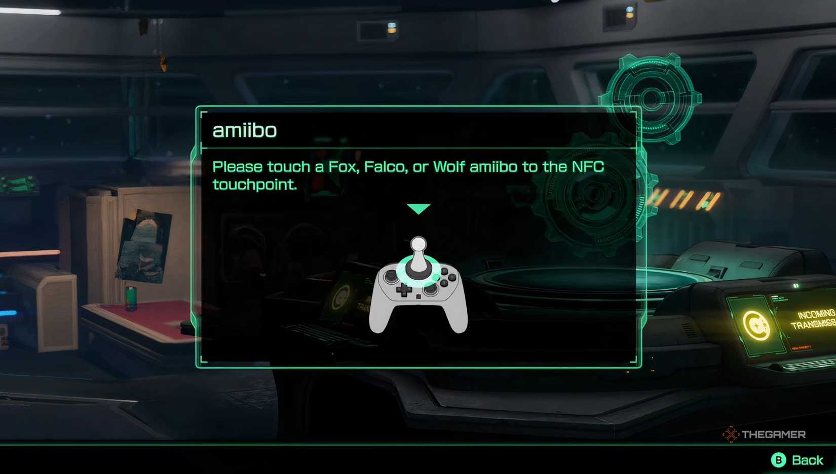 Amiibo scan screen from Star Fox.