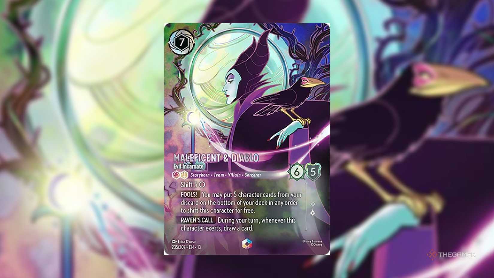 lorcana diablo card - Ursula's Return - - Devoted Herald (Legendary) Selector(.store Maleficent & Diablo - Evil