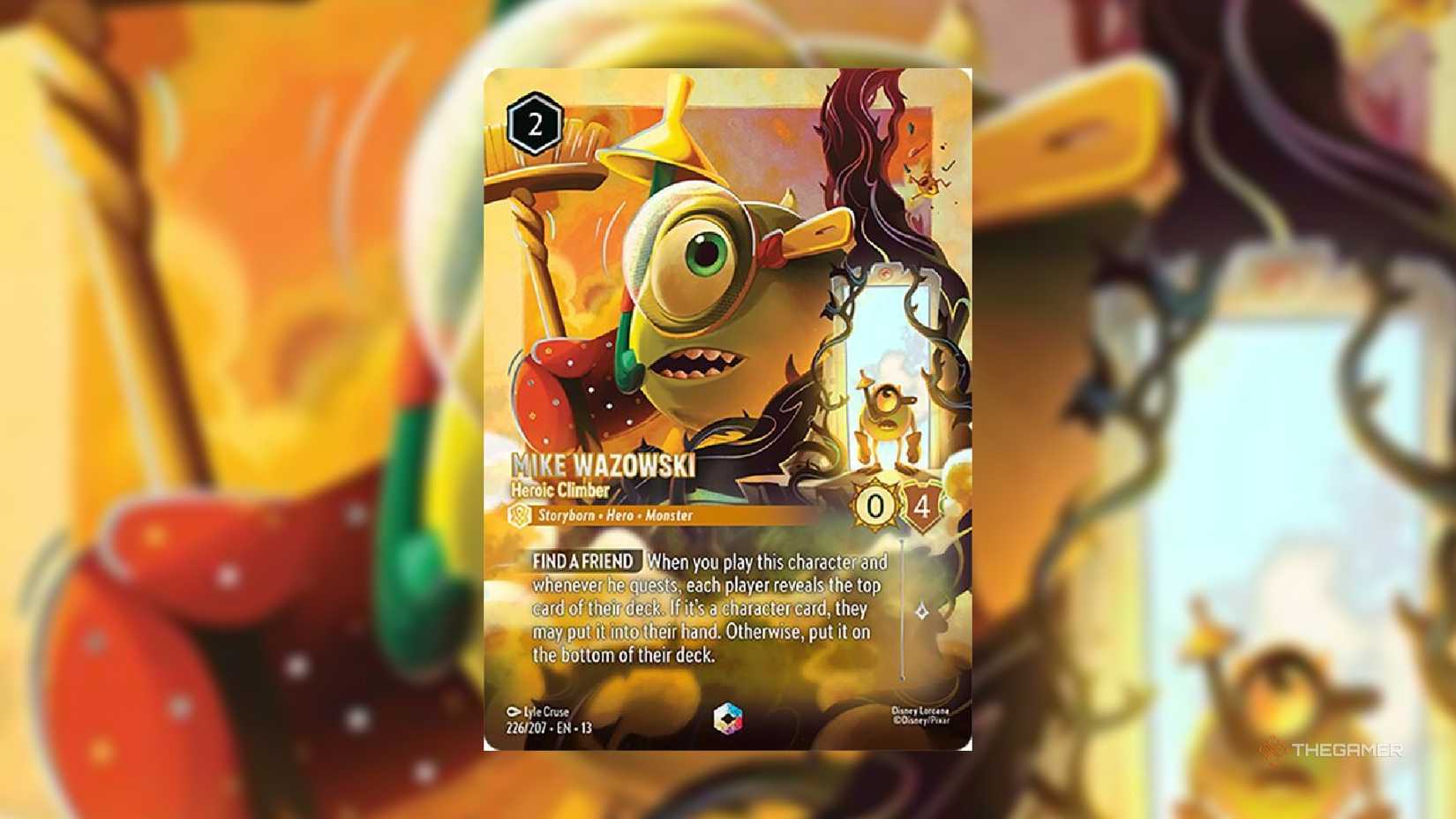 Image of Mike Wazowski card from Disney's Lorcan Attack of the Bell.