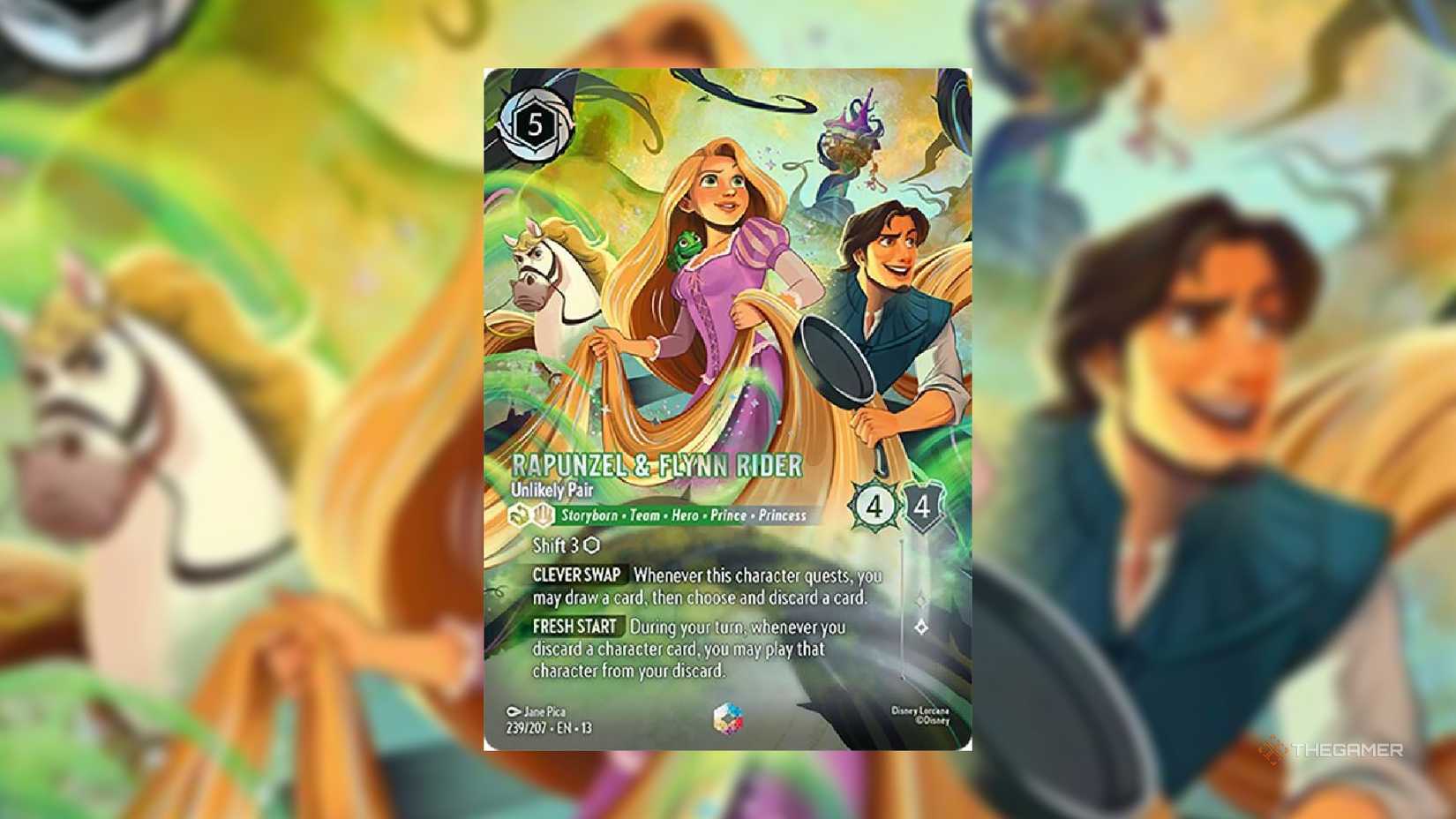 Rapunzel and Flynn Rider card image from Disney's The Attack of the Lorraine Bell.
