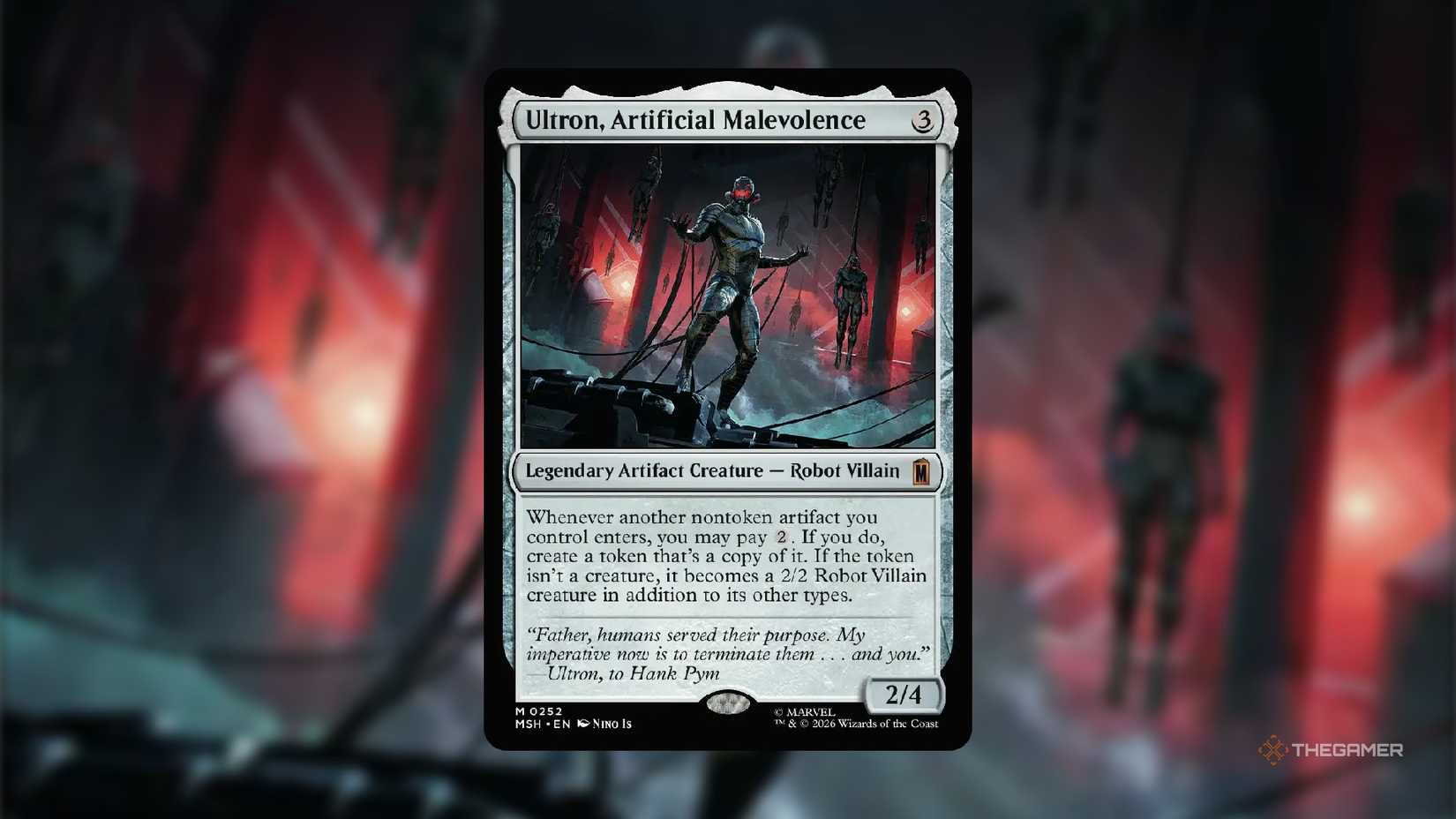 an image of the Ultron, Artificial Malevolence MTG card from marvel Super Heroes.
