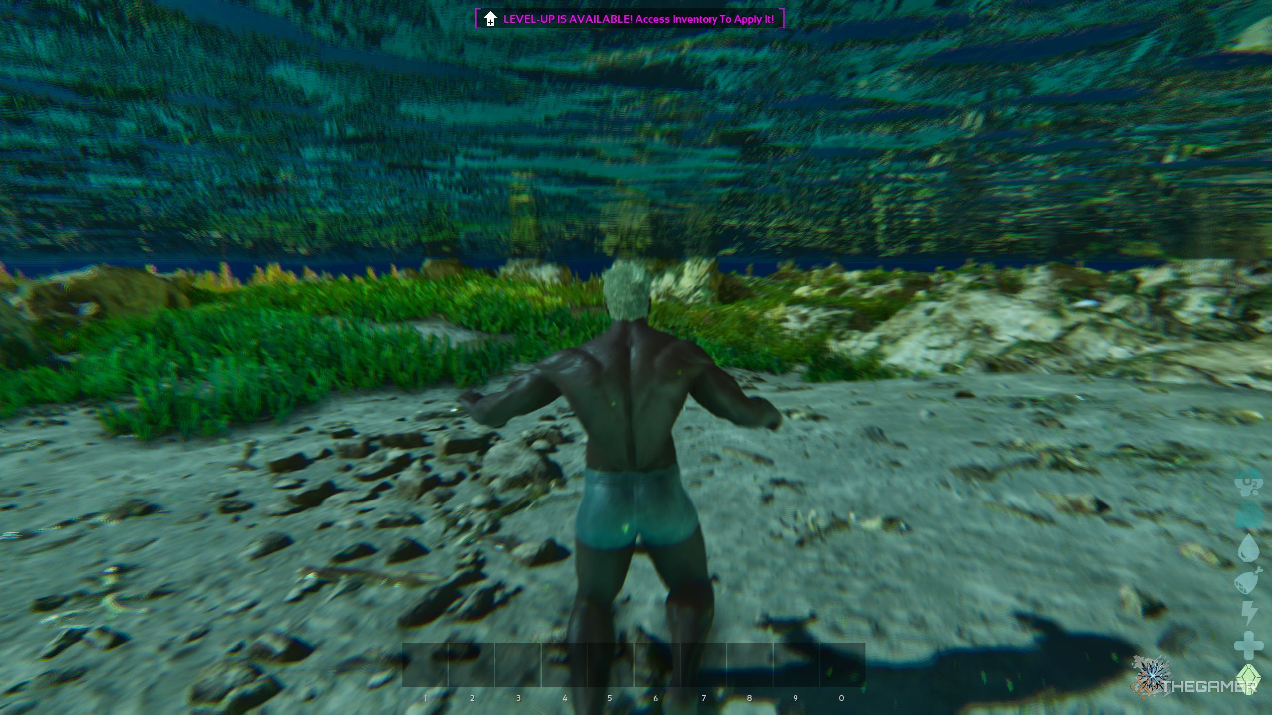 Ark Survival ascended underwater without fog.