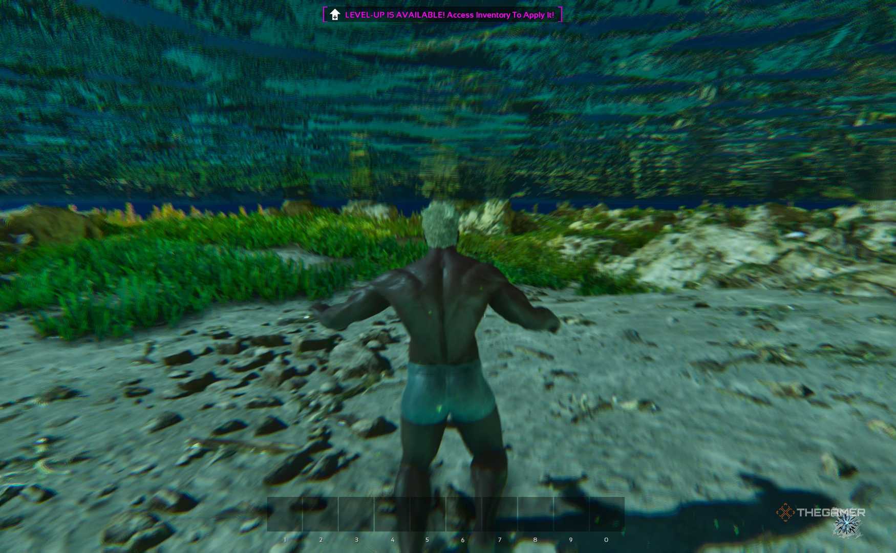 Ark Survival ascended underwater without fog.
