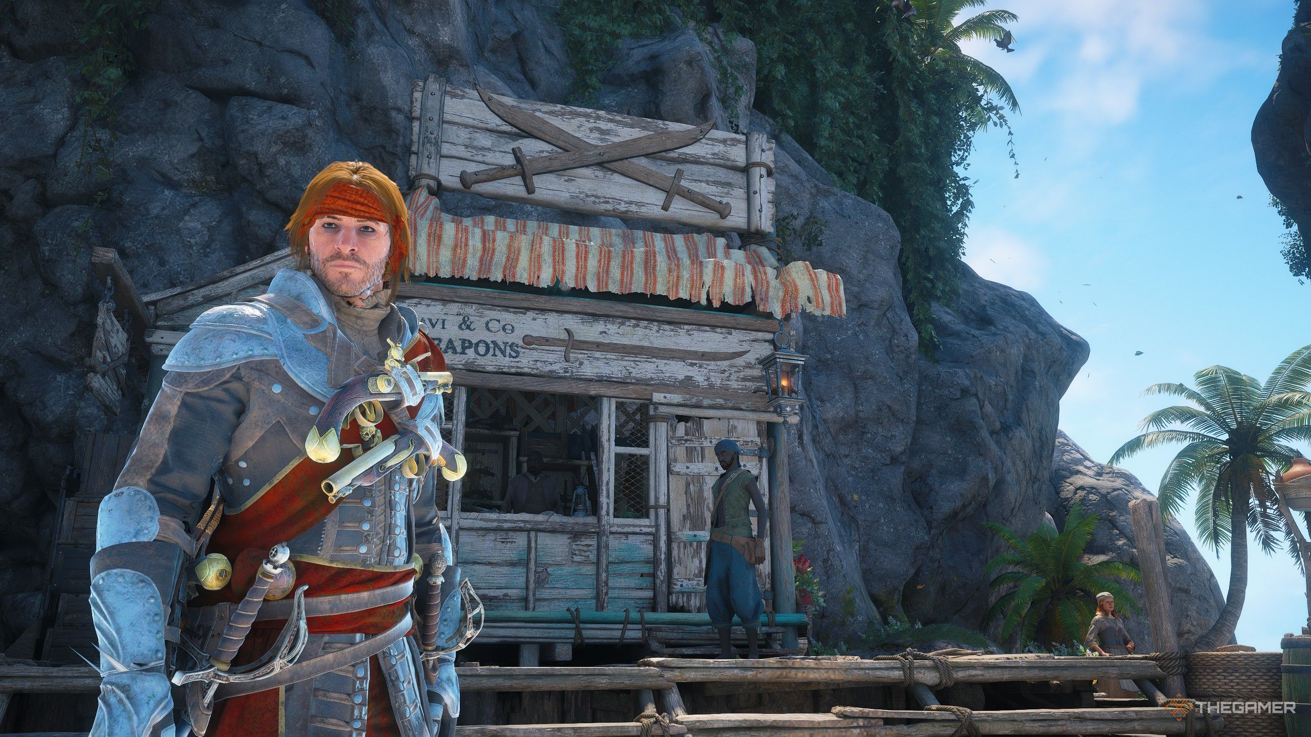 A player unlocking the skeleton crew outfit in Assassin's Creed: Black Flag Resynced.
