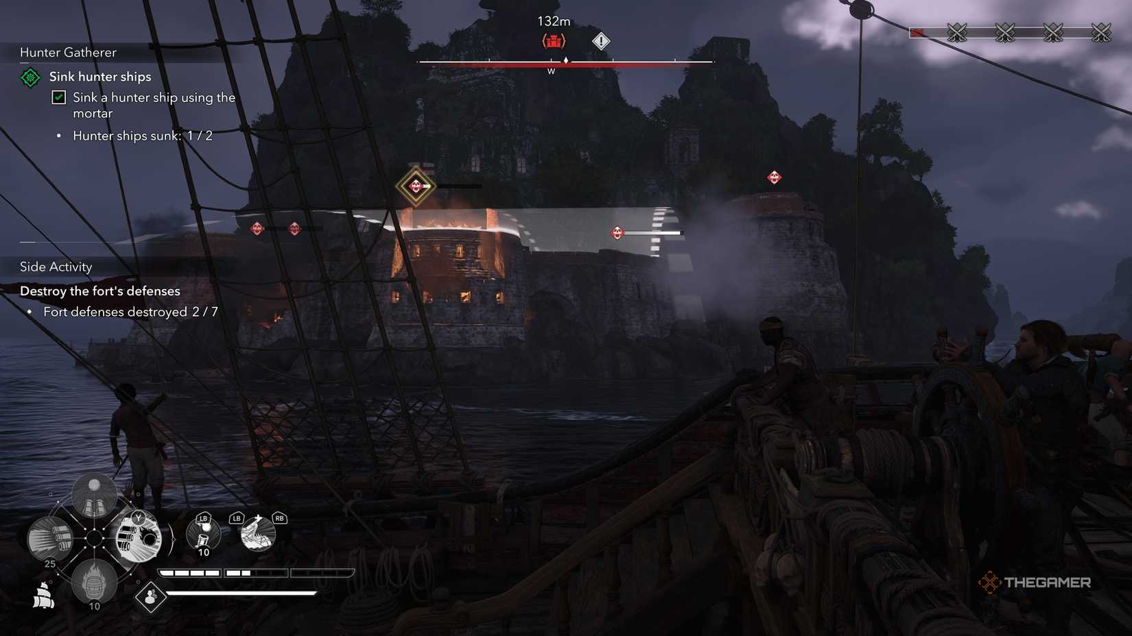 A player capturing Fort Serranilla in Assassin's Creed: Black Flag Resynced.