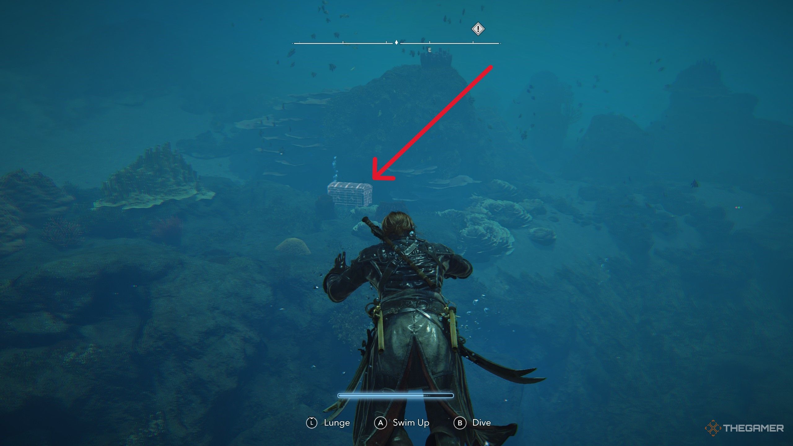 A player locating the Explorer Outfit in Assassin's Creed: Black Flag Resynced.