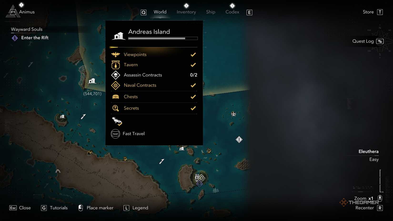 بازیکنی که همه چیزهای کلکسیونی را در جزیره آندریاس در Assassin's Creed: Black Flag Resynced پیدا می کند.