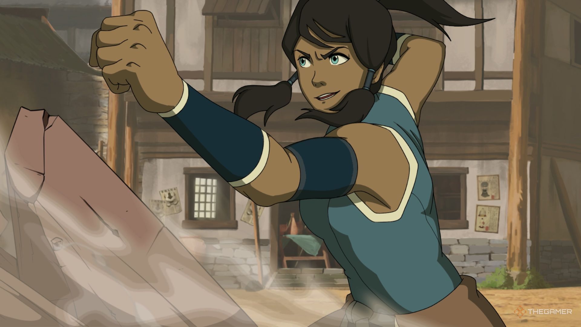 Korra's win screen in Avatar Legends: The Fighting Game.