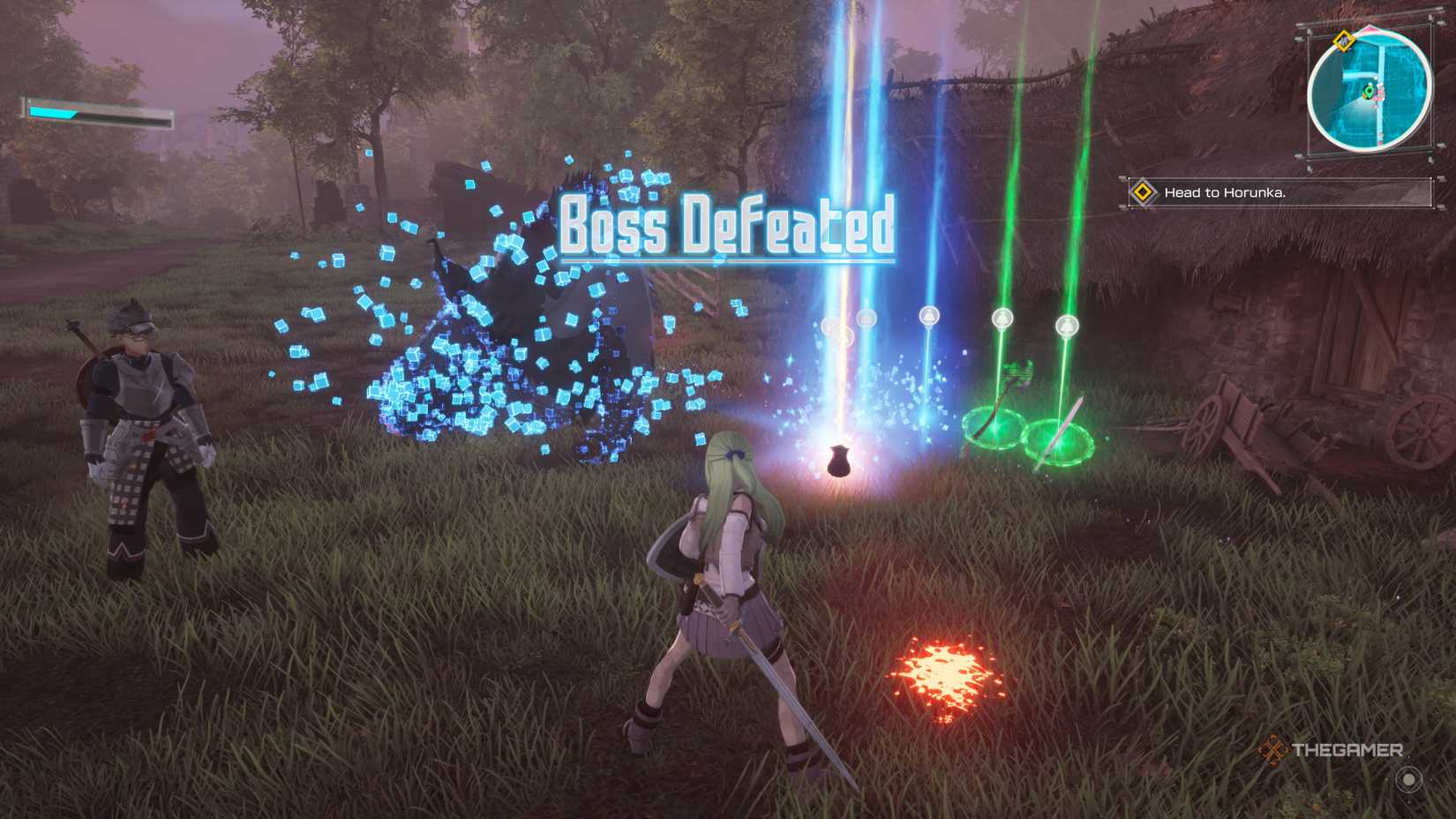 Defeating an arch boss and leaving their loot in Echoes of Aincrad.