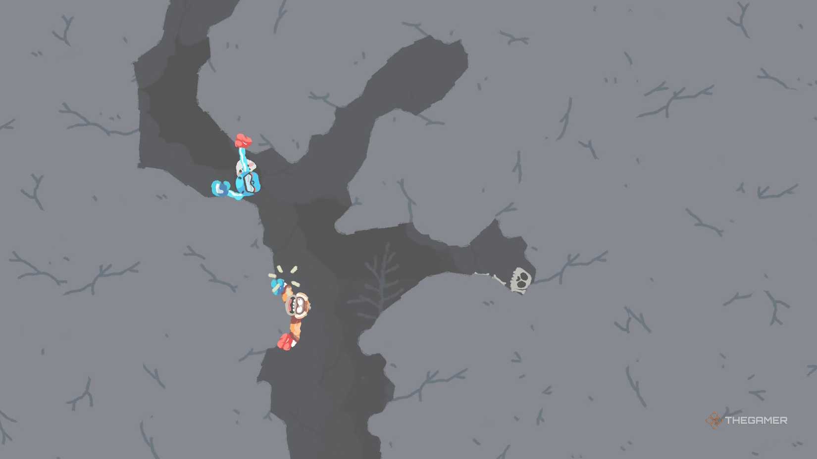 characters climbing across a chasm in Heave Ho 2.