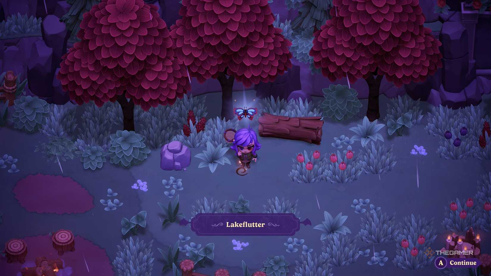 Player catching Lakeflutter in Moonlight Peaks.