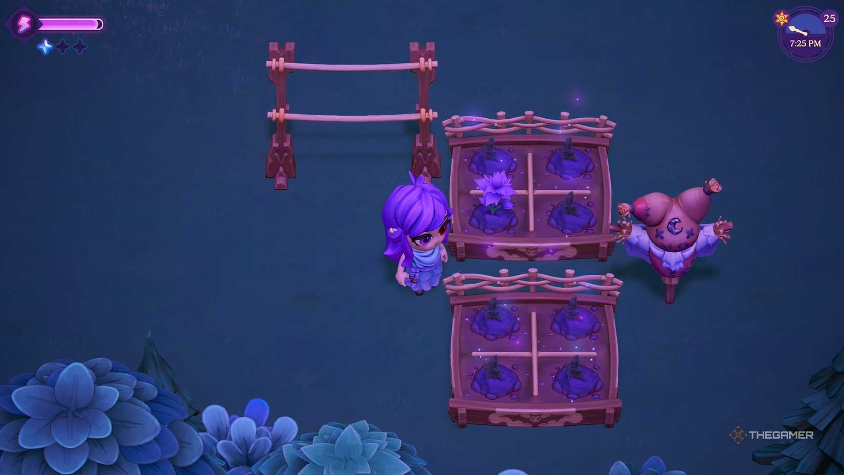 Player standing by Herb Gardens in Moonlight Peaks.