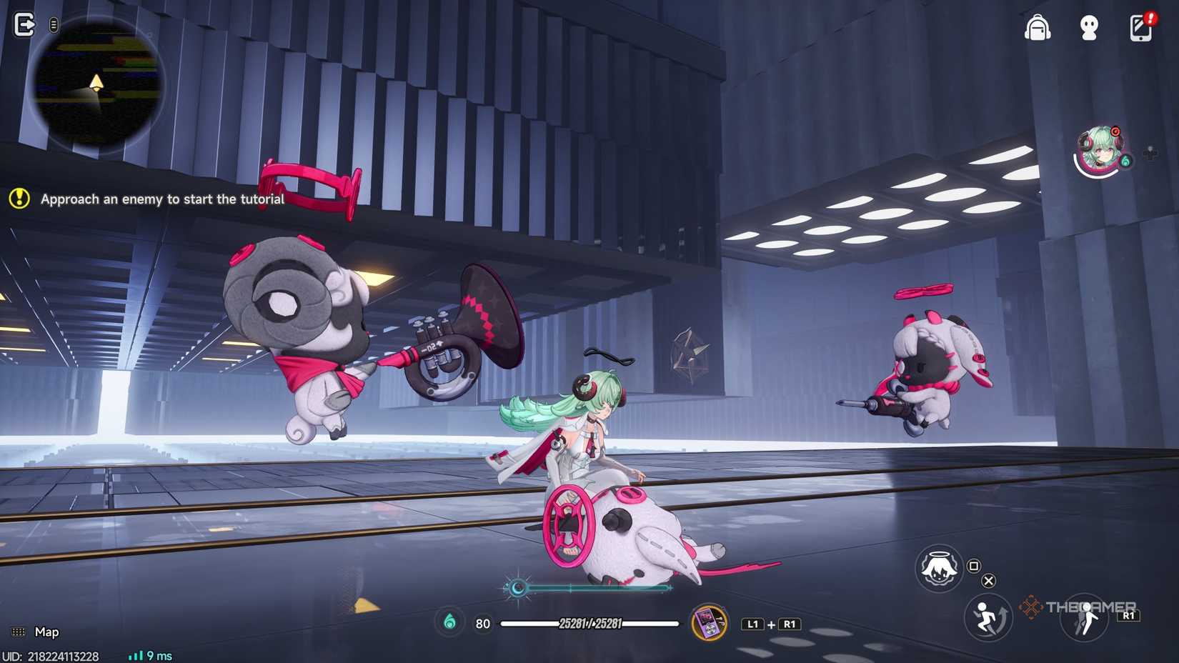 Iroi in the trial arena with her three sheep, Morpheus, Icelos, and Phantasmos in NTE.