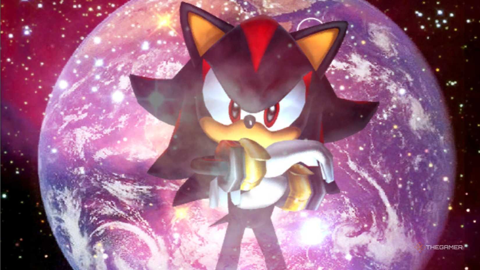 shadow with his arms folded in sonic adventure 2.