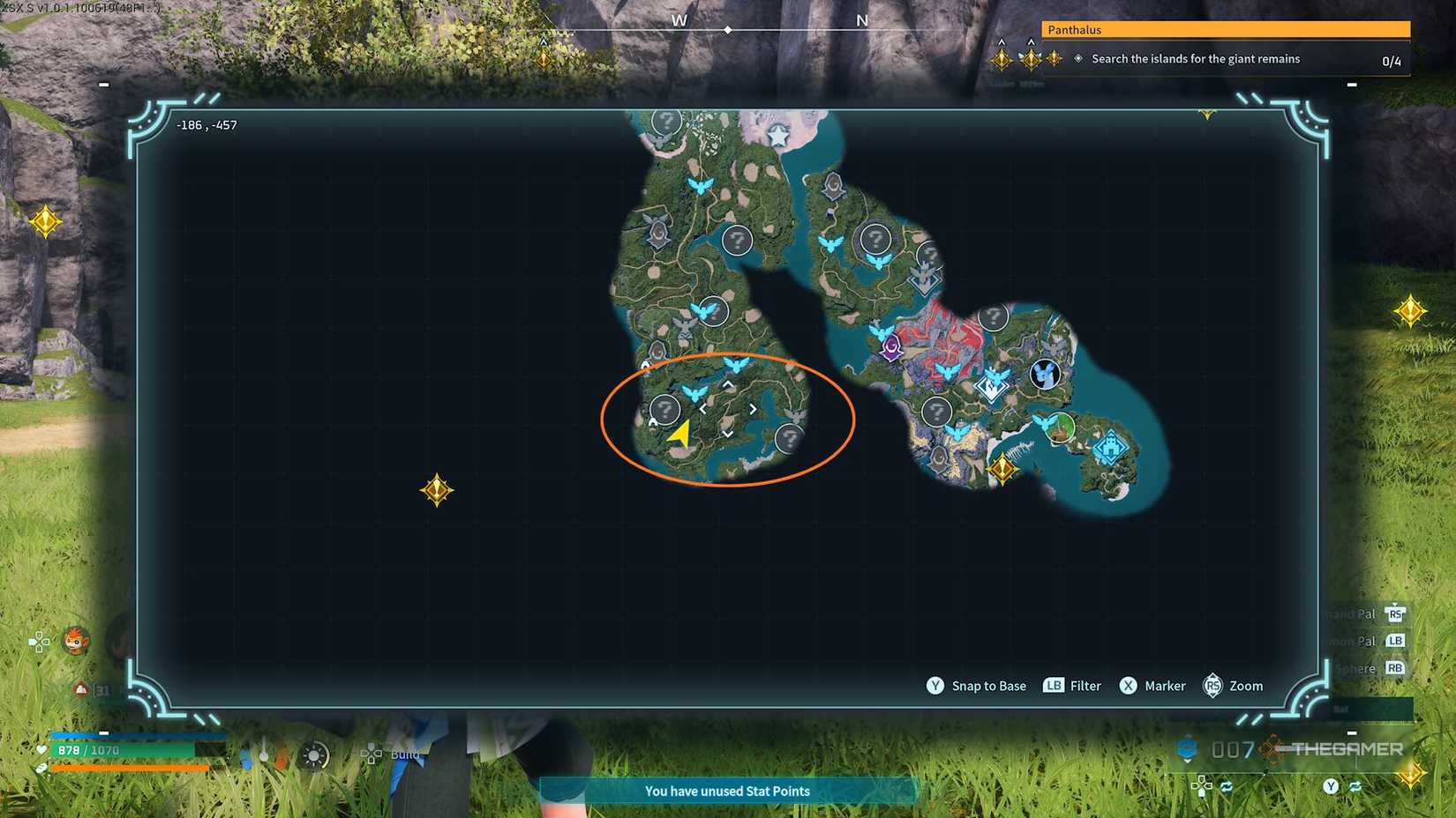 Palworld map with the location of Woolypop circled.