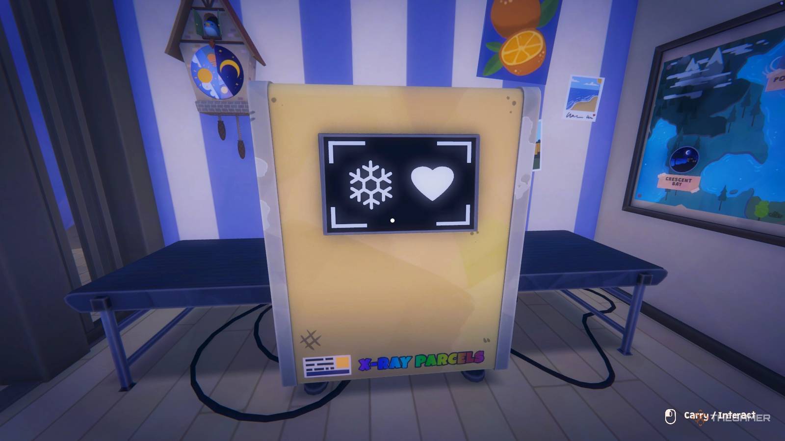 Scanner showing a heart and snowflake in Cat Mail Co.