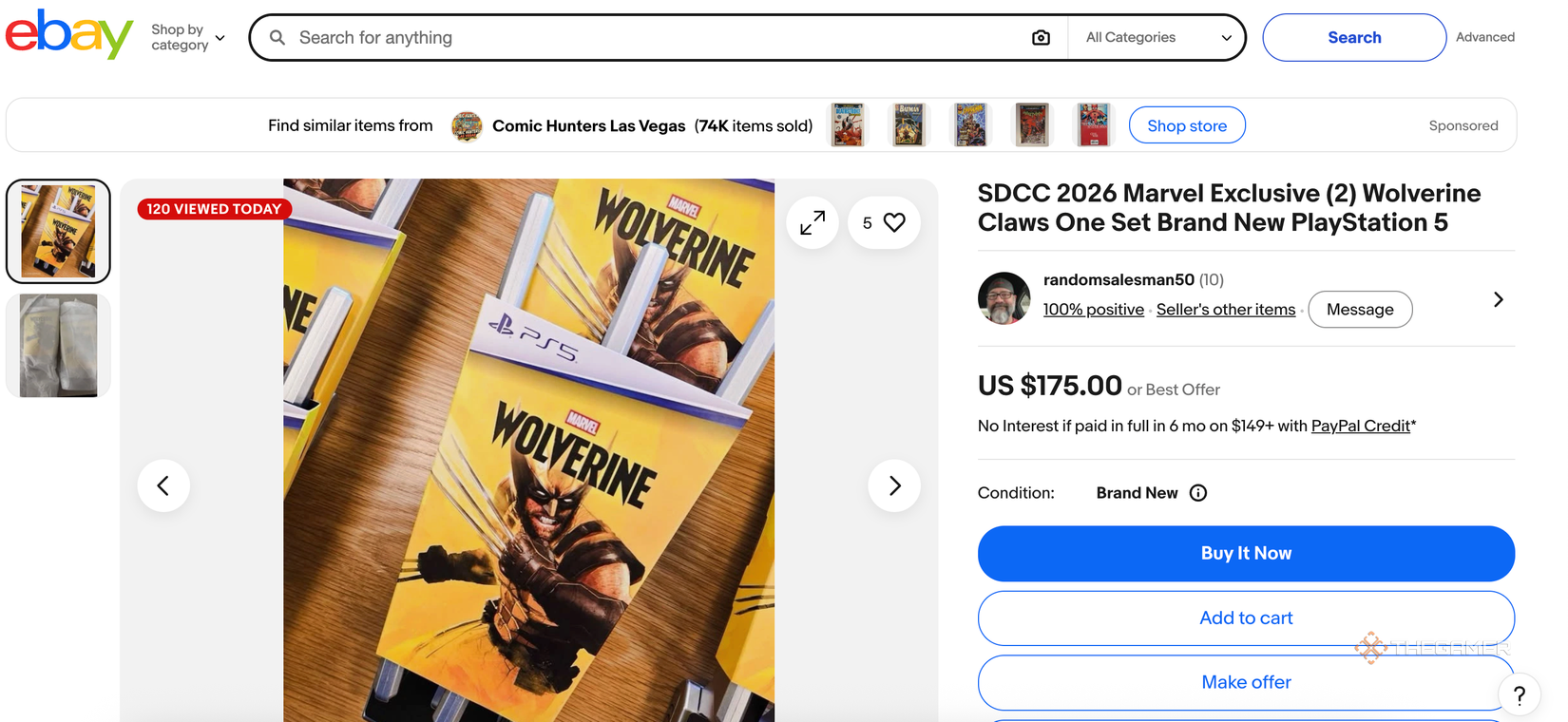 Marvel's Wolverine SDCC exclusive claws being scalped on eBay.