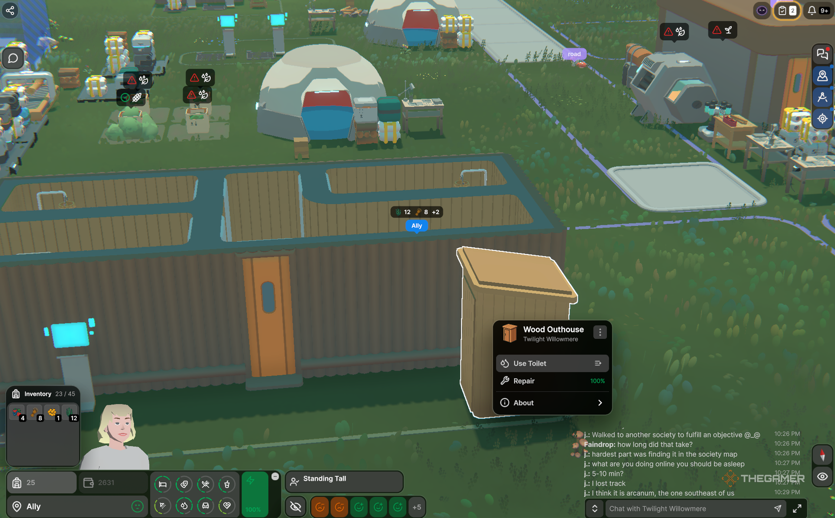 Looking at a outhouse in Seed.