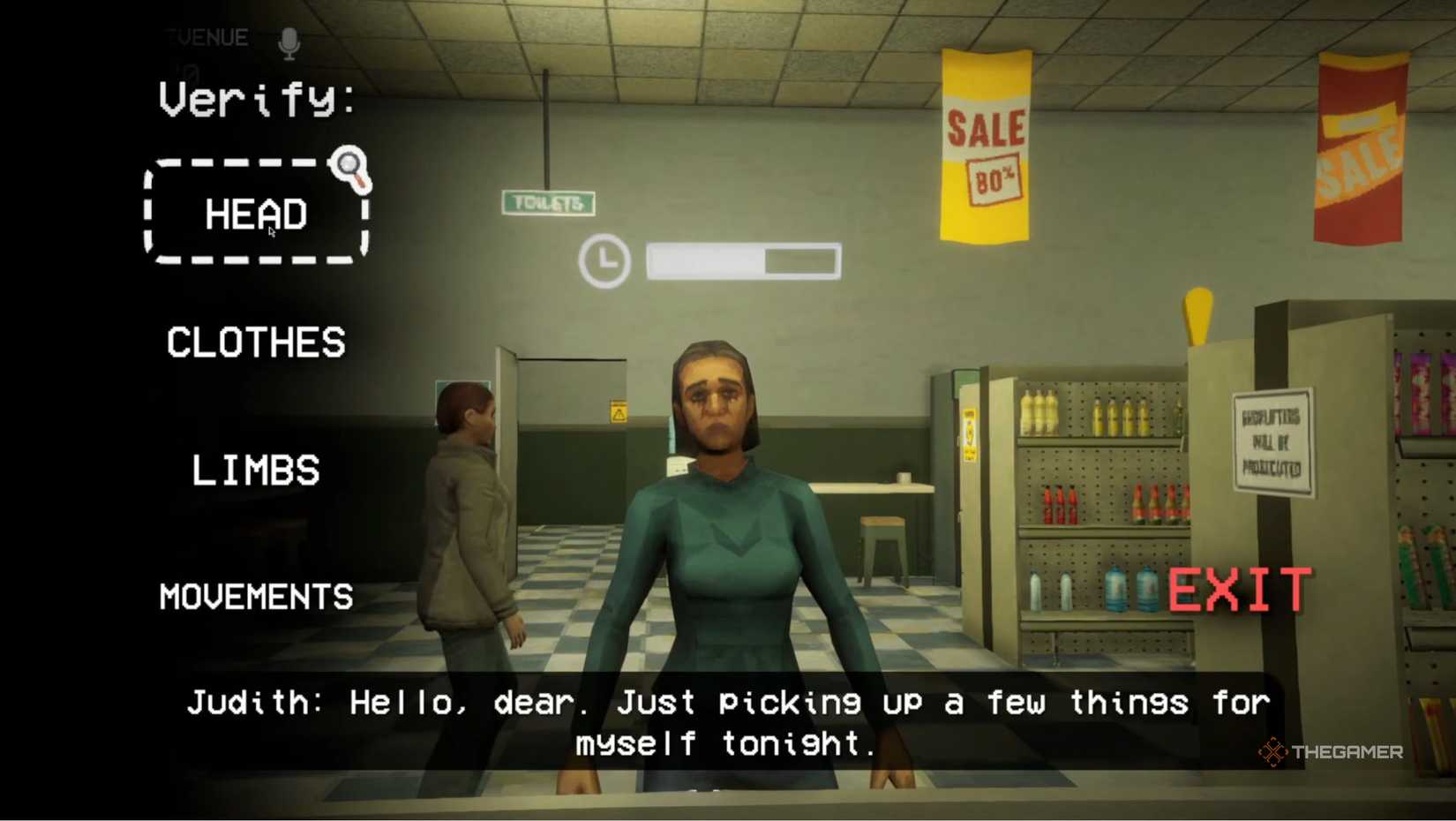 Shift at midnight character at the counter.