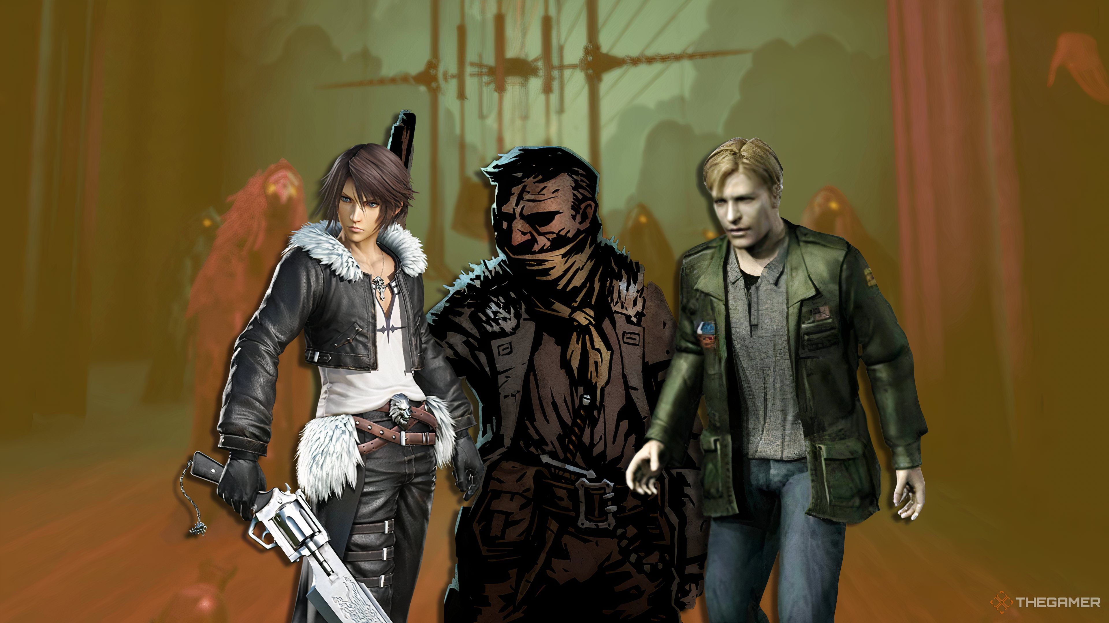 Squall from FF8, Highwayman from Darkest Dungeon, and James from Silent Hill 2 are set in a pathological setting.