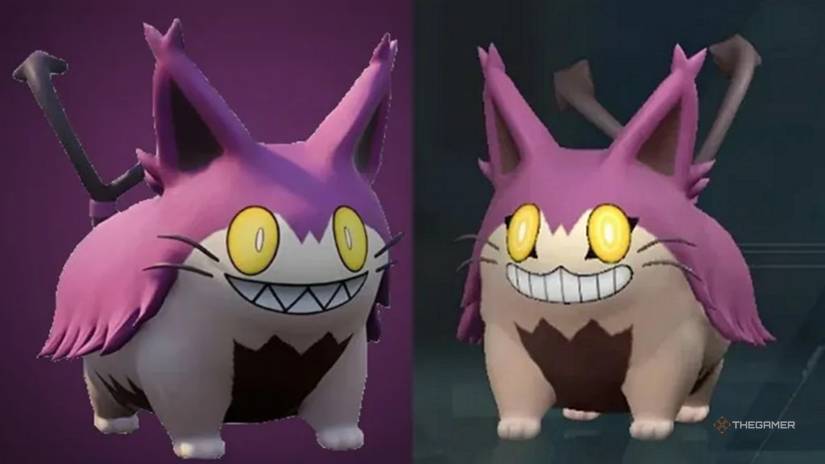The original design for Grintale in Palworld early access on the left, with the Palworld 1.0 redesign for Grintale on the right.