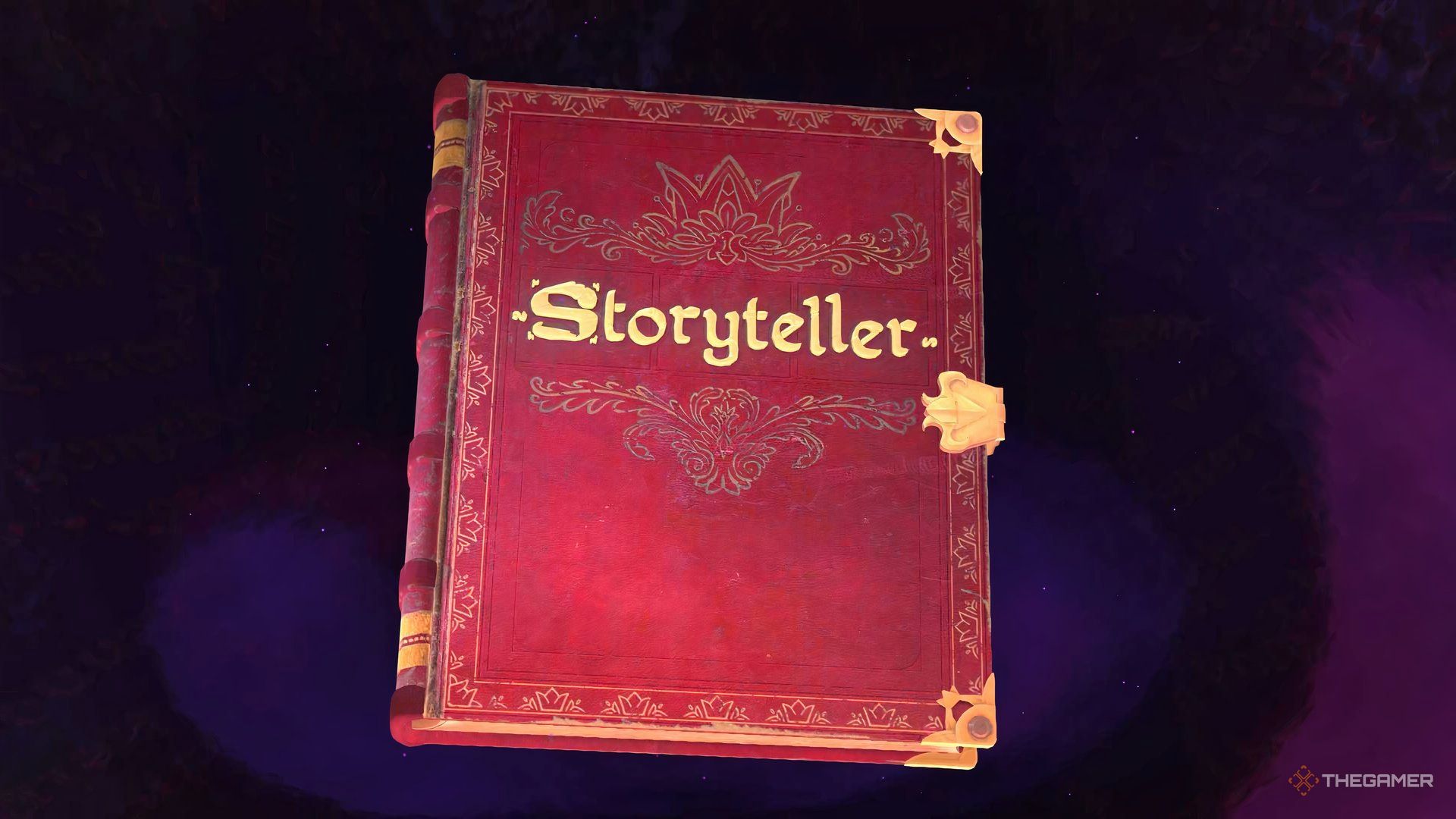 The red Storyteller book.